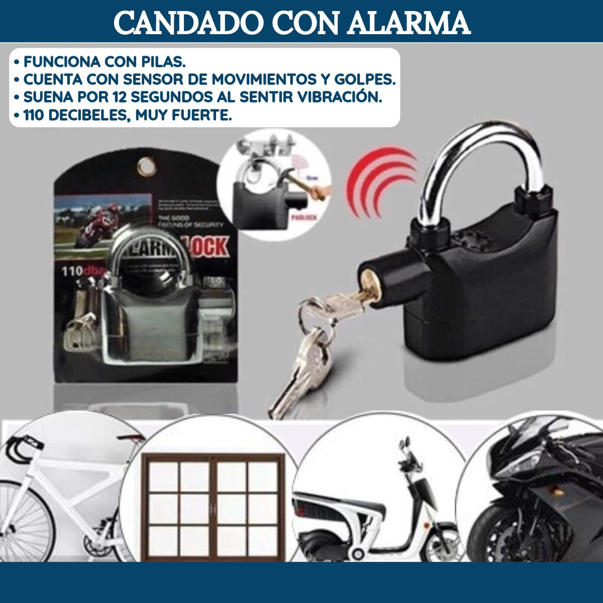 CANDADO CON ALARMA